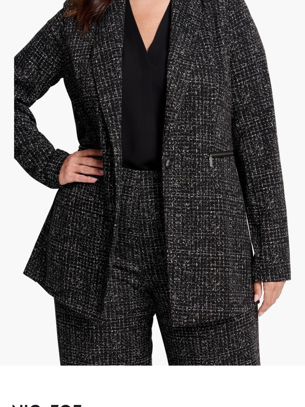 Nic+Zoe Suit - Black Tweed Jacket + Pants - Like New